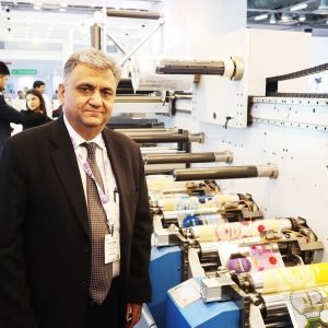 Two Best of Show Awards by Packaging South Asia 3 Abhay Dutta managing director of UV Technologies with the newly launched Ultraflex label press at Labelshow India 2018.