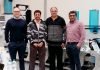 R-L: Tejas Tanna, director, Printmann, Nitin Pathak, head of Operations, Printmann, Mohan Paliwan, general manager, Vinsak and Massimo Lombardi, director, Lombardi Converting Machinery with the newly installed press at Printmann facility in Mumbai.