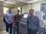 L to R: Suraj Sharma (Bobst), Nitesh Motwani (Print Shoppe) and Mahesh Motwani (Print Shoppe) with the new Bobst Visionfold