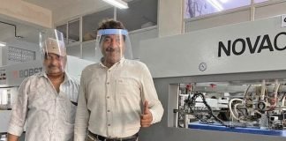 Globe Print n Pack have been producing PPE face shields on their new Bobst Novacut diecutter
