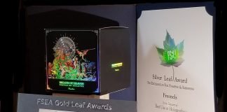 FSEA Award 27th Annual Gold Leaf Awards Competition, June 2020. Fresnels Innovations awarded Silver in category ‘Best Use of Holographics’. Citation reads For Plastic Free, Recyclable Poseidon box. Photo Fresnels