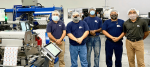The Essel Propack team in the Danville, Virginia plant alongside the new Gallus Labelmaster 440 press. Photo Heidelberg-Gallus