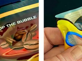 PopPack creates an air bubble that when pressed pops open the flexible pouch Photo PopPack