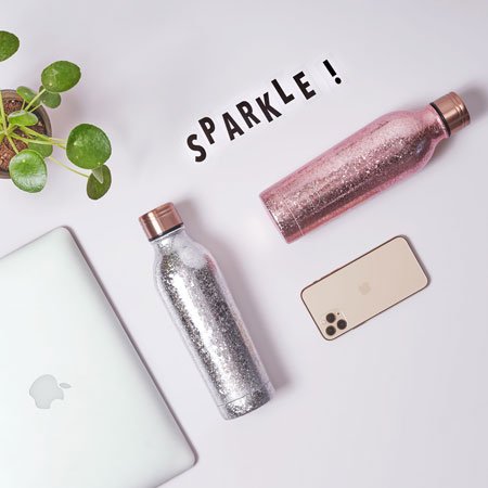 Silver Sparkle bottles via https://root7.in/collections/bottles/ products/silver-sparkle