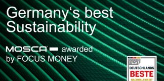Mosca tops the list of winners in the “Mechanical and Plant Engineering” category of “Germany’s Best – Sustainability,” awarded by Focus Money.