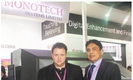 L-R: Lior Meron, VP Asia Pacific, Scodix and TP Jain, MD of Monotech Systems with Scodix S75. Photo PSA