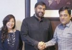Preeti Todi, director and Nilesh Todi, managing director of Canpac with Aditya Surana of K&B distributor, Indo- Polygraph Machinery. Photo PSA