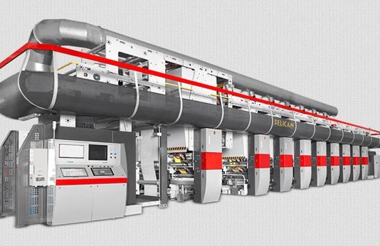 The new generation Pelican Solomark 6450 gravure press to be demonstrated on 12 August running at 450 meters a minute Image Pelican