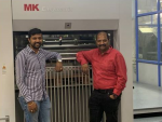 V R Sharath and V R Bharath from Ravi graphics with the MK Easymatrix 106 CS diecutting equipment