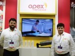 Mahesh Kode (R), vice president sales, Apex International at the company's booth in IndiaCorr Expo. Photo PSA