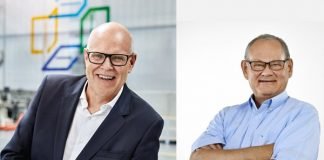 L-R Rainer Hundsdörfer, CEO of Heidelberg.Ferdinand Rüesch, anchor shareholder Heidelberg, and senior vice president Global Key Accounts Gallus Photos Heidelberg/Gallus