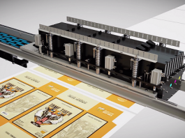 Domino i-Tech StitchLink micro-motor controller technology ensures precise print head alignment enabling seamless print across the full sheet width