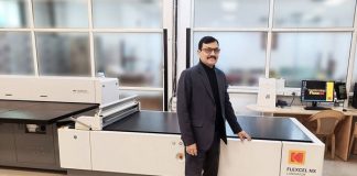 Parwez Izhar, CEO Cylinder Business at UFlex at Noida with the new Flexcel NX system Photo Miraclon