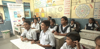 Cartons to Classroom program being introduced to students at Mahim Police Colony school