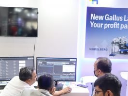 Live demonstration of customers' files on Prinect in the cloud at the Heidelberg stand at Printpack