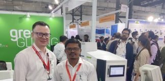 L to R: Sarwat Hassan and Santosh Kadam at the Robatech stall. Photo: PSA