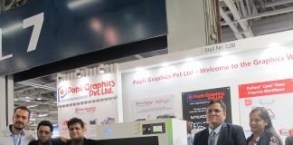 The Popli Graphics team at their stand at Labelexpo 2022.
