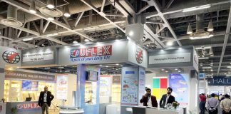 The UFlex stand at the Labelexpo show.