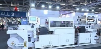 The ColorAqua Hybrid at the Monotech stand at Labelexpo India 2022 at Greater Noida