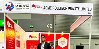Sandeep Sharma, director of Acme Rolltech, at Labelexpo Southeast Asia.