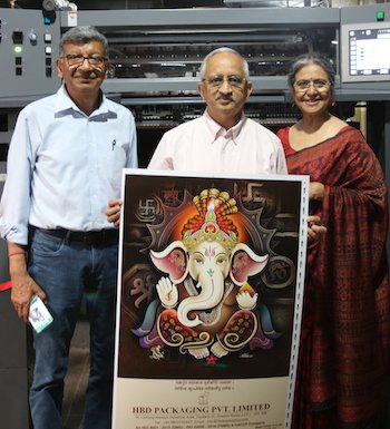 A sample sheet from the first auspicious print run at HBD Packaging on Ram Naumi, 30 March 2023.Photo PSA