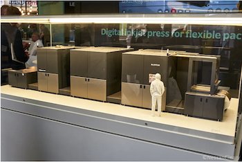 Interpack 2023 Review Part 1 - Fujifilm launches Jet Press FP790 flexible film inkjet press at Interpack 3 Fujifilm brought a scale model of its FP790 flexible film inkjet press to Interpack 2023! Photo Nessan Cleary
