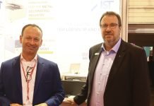 Holger Kühn and Oliver Thiele of IST at the company’s stand at Metpack 2023 in Essen