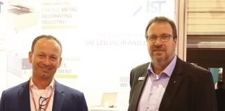 Holger Kühn and Oliver Thiele of IST at the company’s stand at Metpack 2023 in Essen