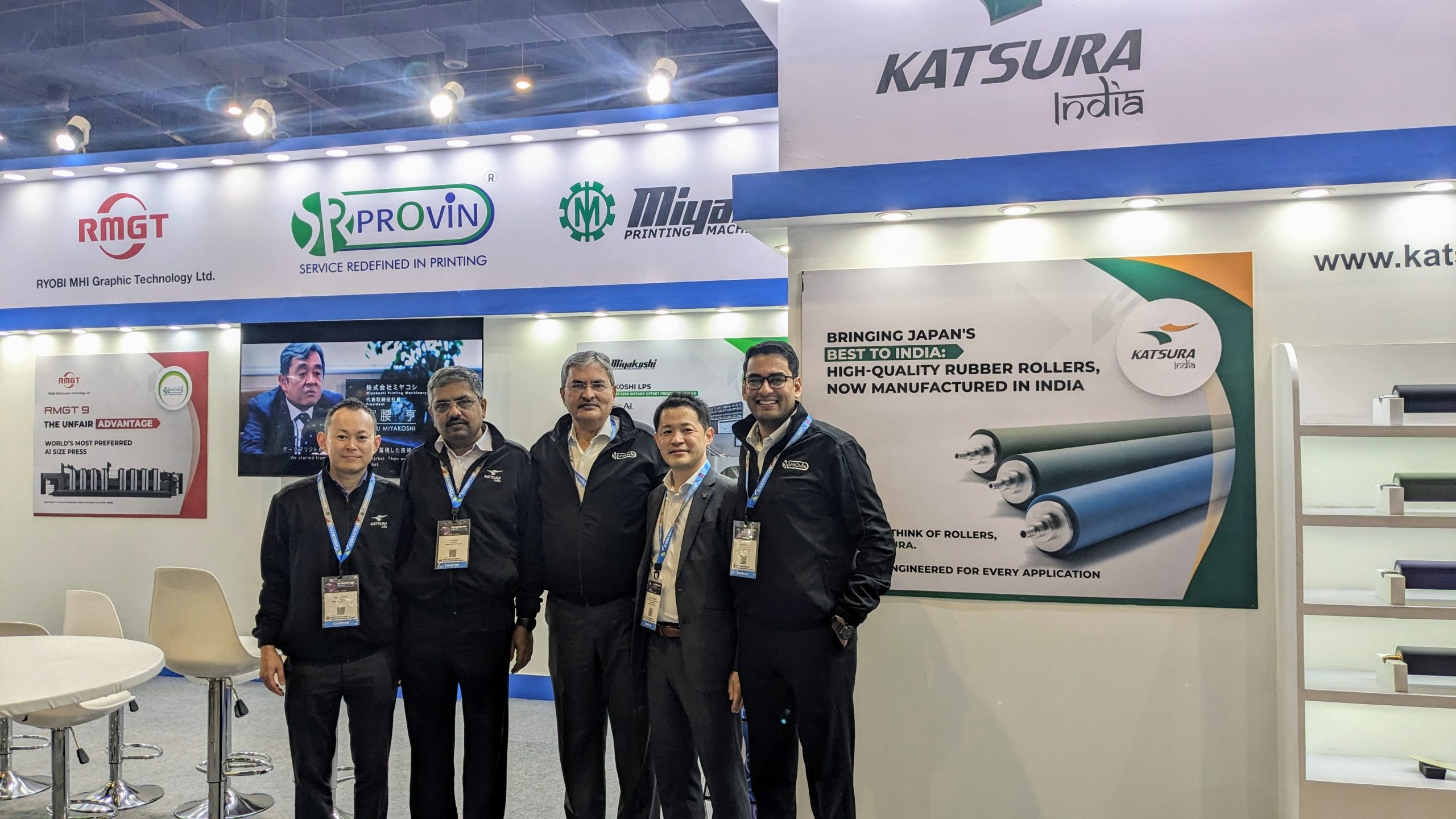 Printpack India gets global 5 (L-R) Kozo Uchiyama, overseas department assistant director, Katsura; Pradeep Nandagopal, director, Provin Technos; Vinay Kaushal, director, Provin Technos; Toshiyuki Ishibashi, group leader international sales and marketing department, sales and service division, RMGT; and Akshay Kaushal, executive director - sales at Provin Technos. Photo IPP