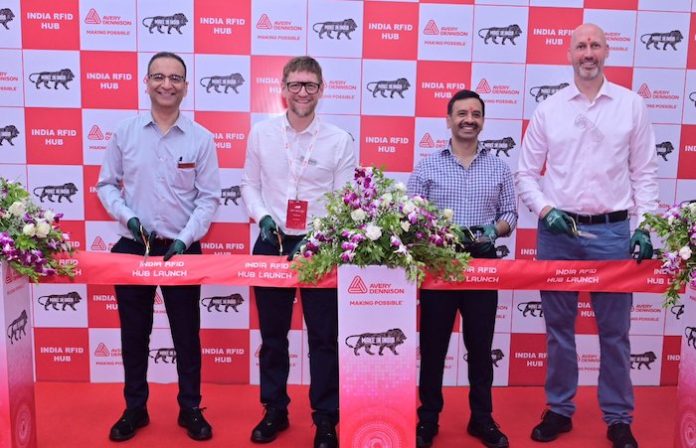 Avery Dennison - RFID–web700 The inaugural ribbon cutting at Avery Dennison Pune for its establishment of local manufacture of designed for India RFID inlays Photo Avery Dennison