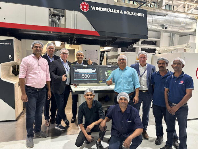 Dhariwal HeliostarWeb700 The Manikchand Packaging and W&H teams in front of the Heliostar 8–color gravure press installation Photo W&H