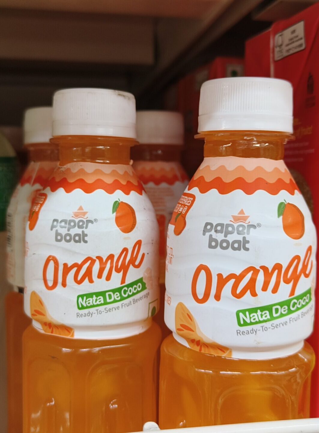 Packaged beverages get smaller and smaller 3 Paper Boat's Orange Nata De Coco PET bottle. Photo PSA