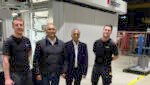 L-R Nöhring Timo of Bobst, Ranjit Mehta, Vijay Mehta of Mehta Flex and Kohrs Dean of Bobst Photo Bobst