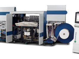 Domino's n600i hybrid digital press purchased by Scandcode for its IMPRENTA digital packaging division Photo Domino