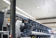 The rotogravure press assembly hall at the Pelican factory in Rajkot Photo PSA