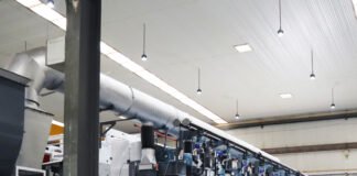 The rotogravure press assembly hall at the Pelican factory in Rajkot Photo PSA
