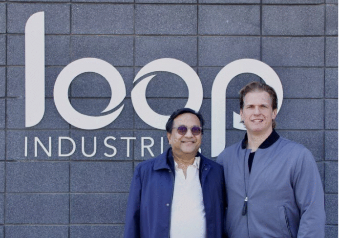 loop File photo of Arvind Singhania, chairman and CEO of Ester Industries, and Daniel Solomita, founder and CEO of Loop Industries at Loop’s head office in Terrebonne, Quebec, Canada., after the JV was formed