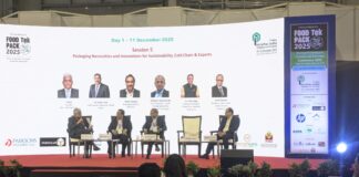 (L-R) K. Ravi, founder, Raas Intellisolutions; Ashish Pinto, chief human resources officer, Nesco; Shrikanth Ramamurthy, Parksons Packaging; Sushil Sharma, Sealed Air.