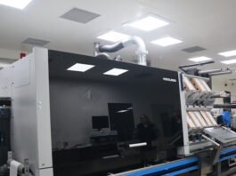 The Gallus One hybrid digital label press at the new Monarch Graphics plant in Noida Photo PSA