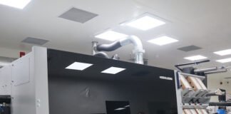 The Gallus One hybrid digital label press at the new Monarch Graphics plant in Noida Photo PSA