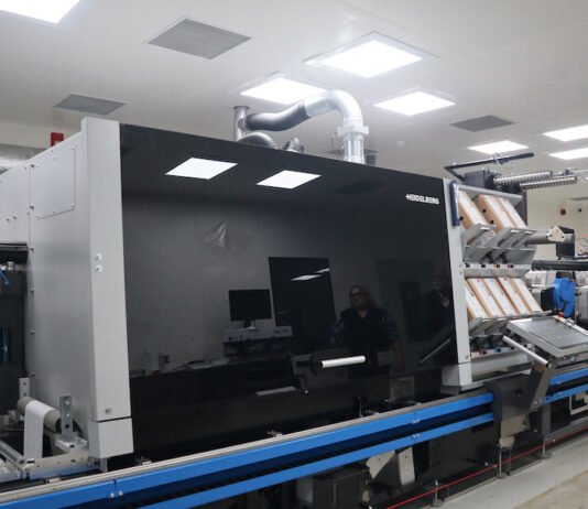 The Gallus One hybrid digital label press at the new Monarch Graphics plant in Noida Photo PSA