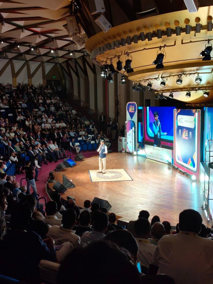 BMPA president Tushar Bhotica unveils Stock Laabh at Print Summit 2026 photo: IPP