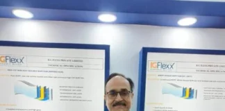Dharmendra Mishra, director of the Ahmedabad-based KG Flexx at PlastIndia. Photo PSA