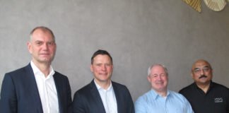 Xsys Global CEO Alexander Unterschuetz, chief Commercial officer Timo Schwickart, VP Asia Pacific Roy Schoettle, and the company’s GM for South Asia, Prasenjit Das, in New Delhi. Photo PSA