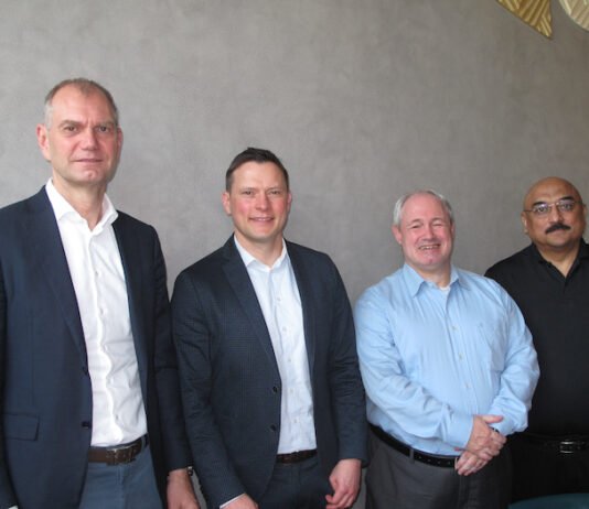 Xsys Global CEO Alexander Unterschuetz, chief Commercial officer Timo Schwickart, VP Asia Pacific Roy Schoettle, and the company’s GM for South Asia, Prasenjit Das, in New Delhi. Photo PSA