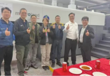 Dongguan Paper Products installs a Manroland Sheetfed 900 Evolution press on 16 March 2026. Photo Manroland Sheetfed