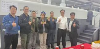 Dongguan Paper Products installs a Manroland Sheetfed 900 Evolution press on 16 March 2026. Photo Manroland Sheetfed