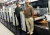 Rakesh Patel and his son Rishan Patel alongside the WJPS Advanced 560 at Wanjie India’s demo center in Ahmedabad