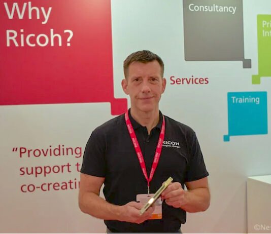 Jason Remnant, Strategic Business Development manager for Ricoh Europe at Interpack Photo Nessan Cleary