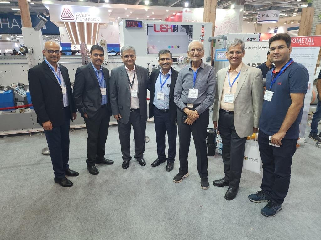 Third from right, SN Dutta at a Label industry exhibition Photo Dutta Press